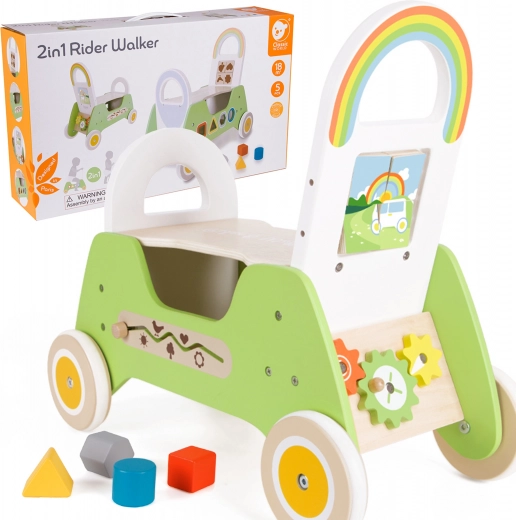 Plimbător/ămpingător din lemn 2în1 MONTESSORI CLASSIC WORLD