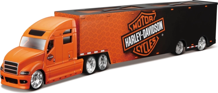 Maisto Harley-Davidson hauler negru-portocaliu 1:64