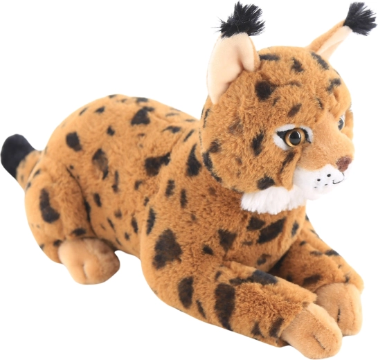 Râs roșcat din pluș, culcat, 30 cm