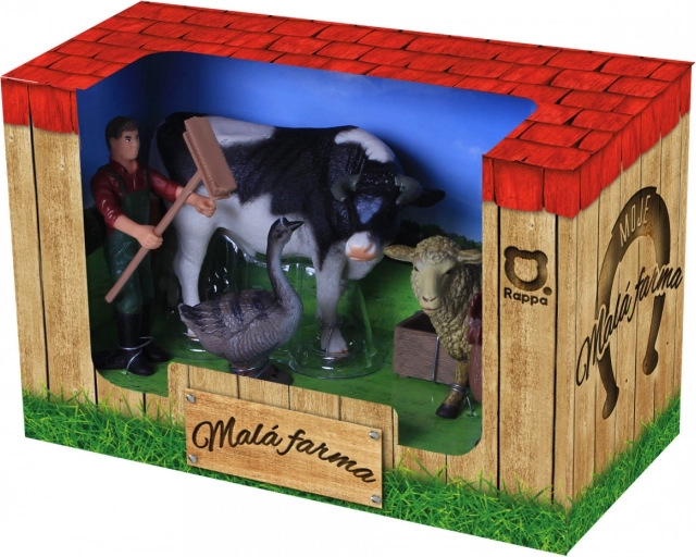 Set fermă – figurine cu animale și fermier, 5 piese + accesorii
