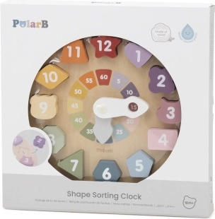 Puzzle din lemn cu ceas pentru învățarea timpului