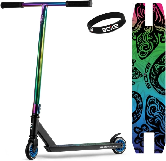 Trotinetă freestyle Soke EVO street black rainbow