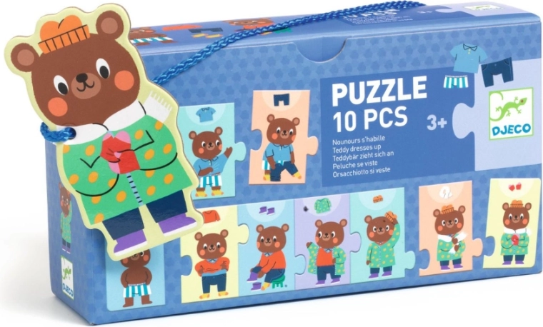Puzzle Ursulețul se îmbracă 10 piese