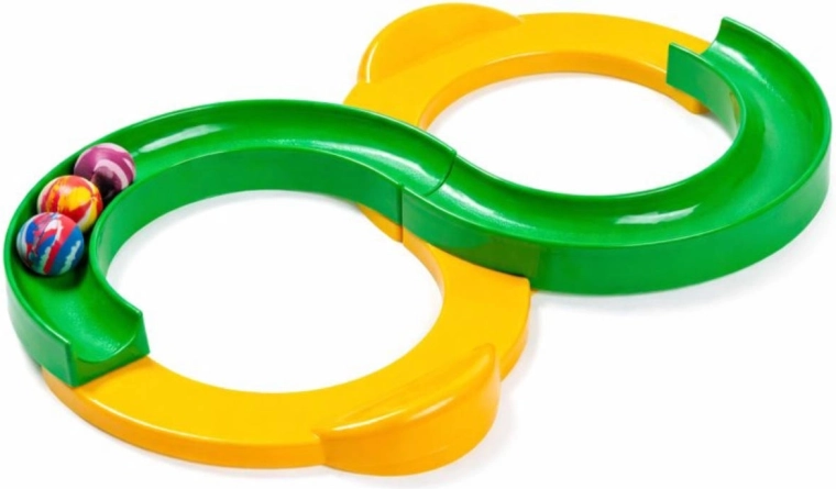 Merco opt infinit – pistă de echilibru cu bilă verde-galbenă