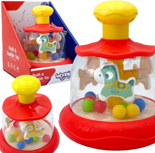 Woopie carusel rotativ colorat pentru bebeluși – roșu