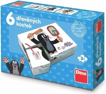 Dino cuburi din lemn cu imagini CUȚULACHE 6 buc
