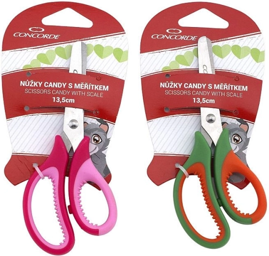 Foarfecă CONCORDE Candy 13,5 cm cu riglă