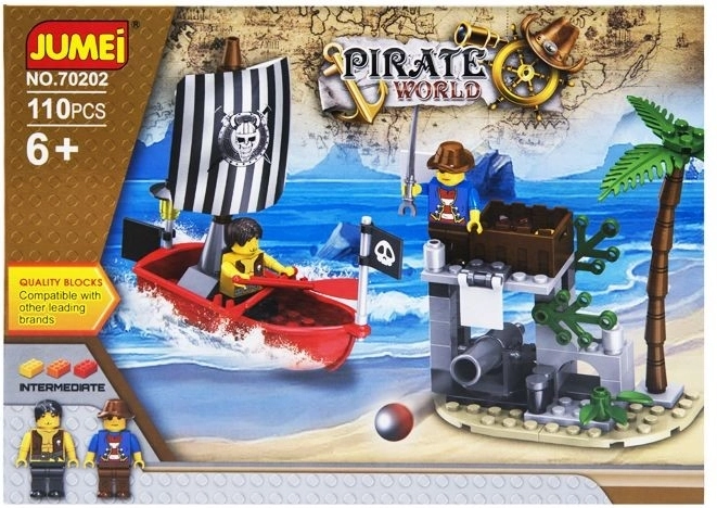 Set de construcție Jumei Pirate World 110 piese, navă de pirați și turn de pază - 1 bucată