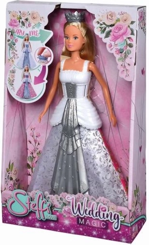 Păpușă STEFFI LOVE nuntă magică 2‑în‑1 – rochie care se schimbă