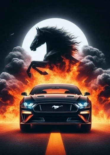 Norimpex pictură cu diamante mașină sport Mustang 30 × 40 cm