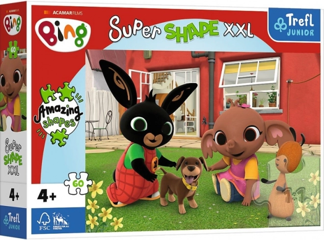 Puzzle 60 de piese XXL Super Shape – distracție cu cățelul, BING