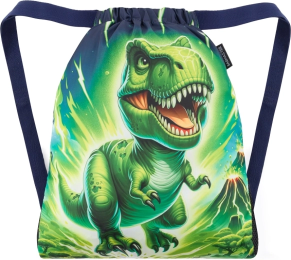 Bagmaster săculeț școlar pentru încălțăminte de schimb și sport, lumi dinozaur