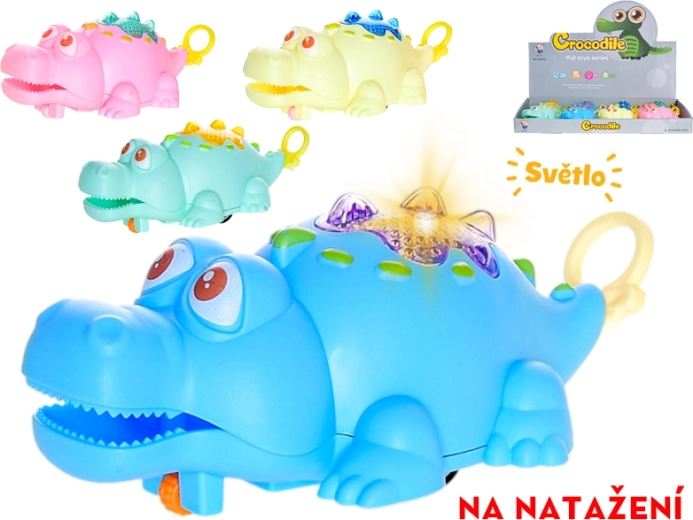Crocodil cu cheiță (mecanism cu arc) cu lumină, 11 cm