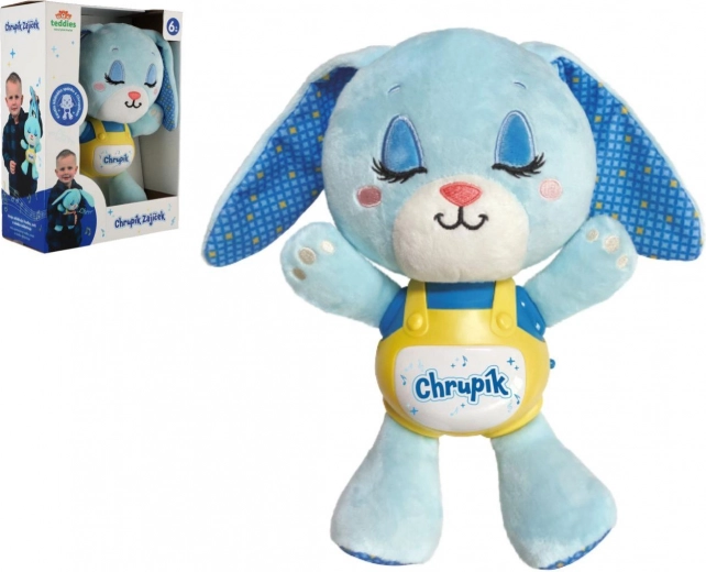 Iepurașul Chrupík – jucărie de adormit cu lumină și sunete pe baterii pentru copii 6m+