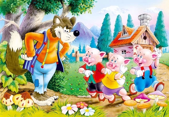 Puzzle Trei purceluși mici 60 piese
