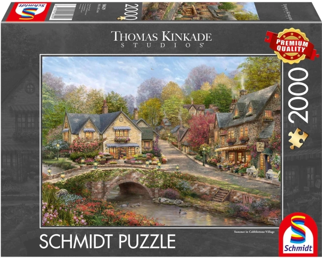 Puzzle Schmidt Vară în satul Cobblestone, 2000 de piese