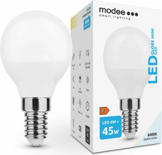 Bec LED Modee Lighting Globe Mini G45 6 W E14 alb rece