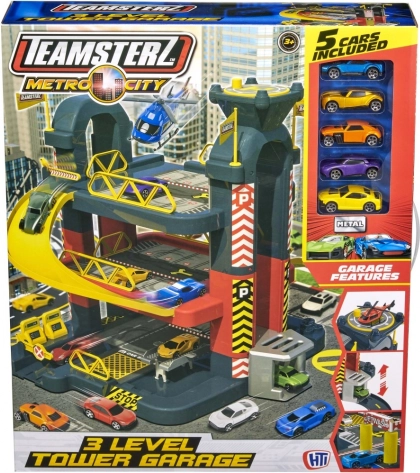 Gara jului Teamsterz cu trei etaje și automobile