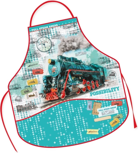 Șorț școlar pentru copii Train (tren) - 1 bucată