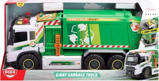 Mașină de gunoi mare Dickie Toys Giant cu lumini și sunete, 55 cm