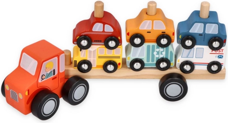 Adam Toys camion de tractare mare cu mașinuțe