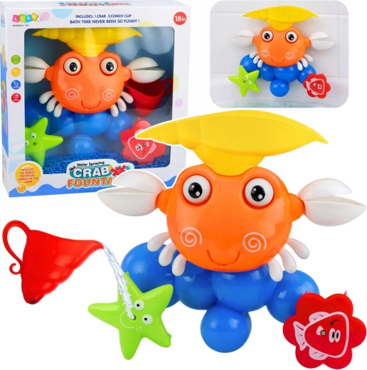 Jucărie de baie crab cu fântână și ventuze