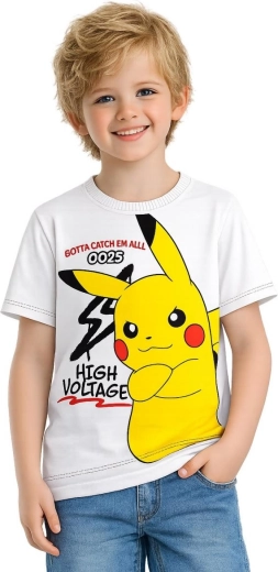 Tricou alb din bumbac Pokémon