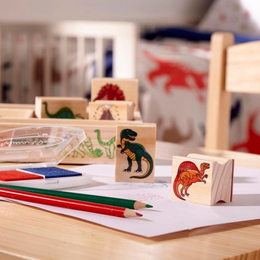 8 ștampile din lemn cu dinozauri