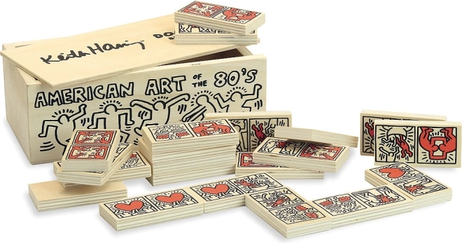Domino din lemn VILAC cu motiv KEITH HARING