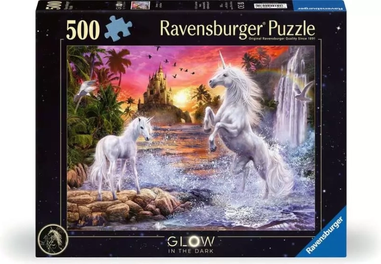 Puzzle fosforescent Ravensburger Unicorns at the River 500 de piese