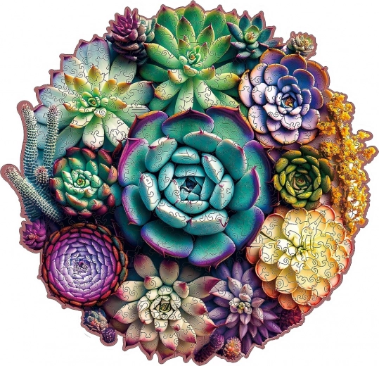Puzzle din lemn EscapeWelt Suculenți 500 de piese