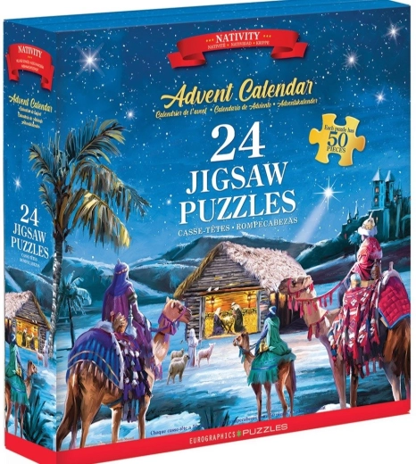 Calendar de Advent puzzle Nașterea lui Isus 24×50 piese EUROGRAPHICS