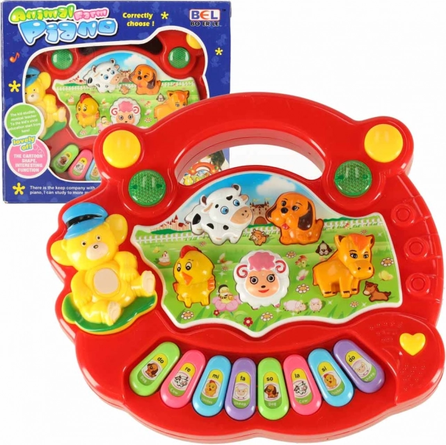 Pian interactiv pentru copii cu sunete de animale de fermă