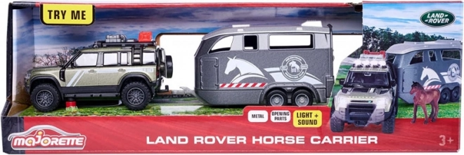 Majorette Grand Land Rover Set cu remorcă pentru cai