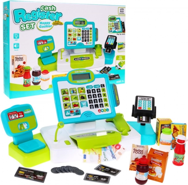 Casă de marcat electronică pentru copii cu panou tactil și scanner