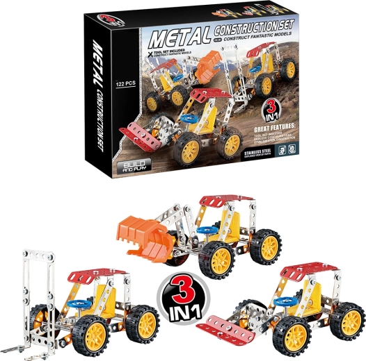 Set de construcție metalic cu utilaje agricole, 122 de piese