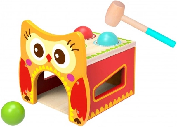 Bancă interactivă din lemn Bufniță TOOKY TOY