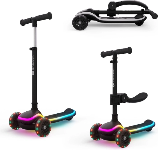 Kinderkraft Raket Up trotinetă și bicicletă fără pedale 2-în-1 pentru copii, black