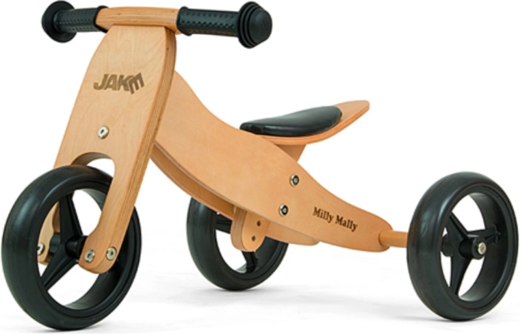 Bicicletă fără pedale pentru copii Milly Mally Jake 2 în 1 Natural