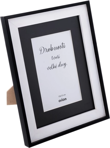 Ramă foto din lemn negru 19 × 24 cm (fotografie 10 × 15 cm cu paspartu)