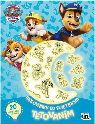 Caiet de colorat cu tatuaje luminoase Paw Patrol