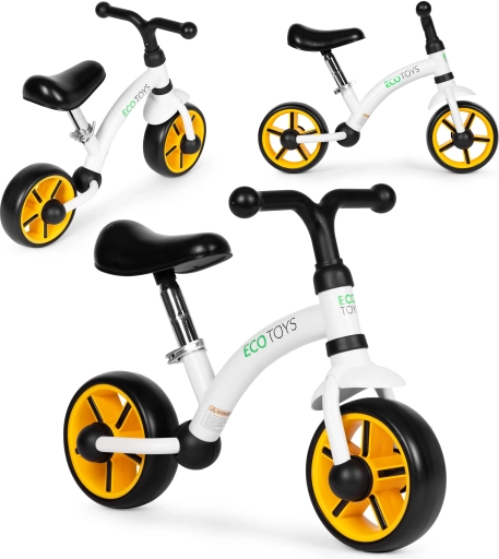 Bicicletă de echilibru pentru copii cu roți EVA și șa reglabilă ECOTOYS, negru