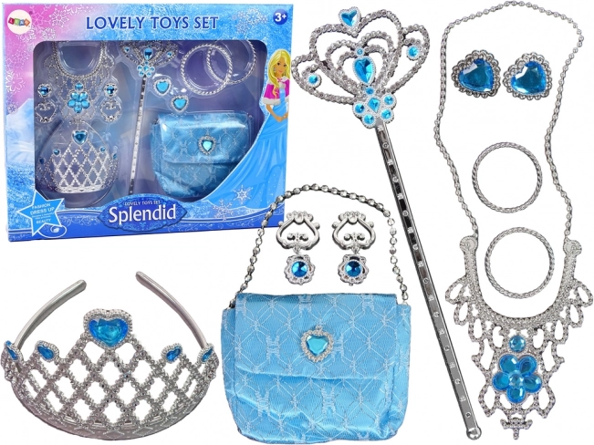 Set pentru Micuța Prințesă Coroană Albastră și Accesorii