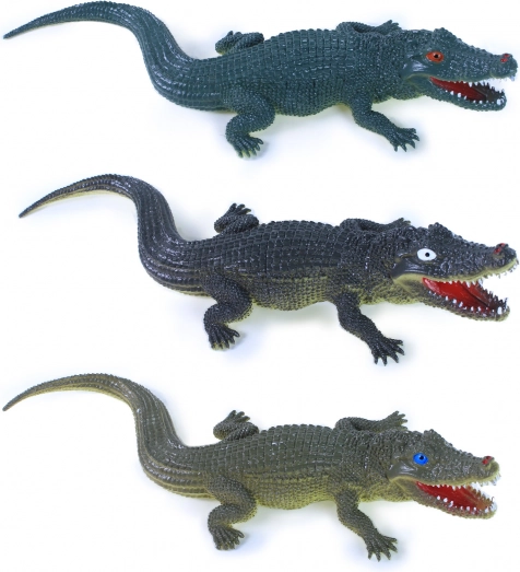 crocodil din plastic 38 cm – jucărie realistă pentru copii, 3 tipuri