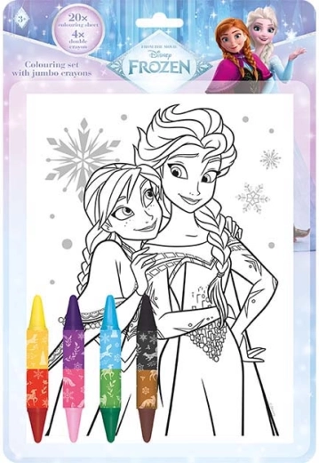 Set de colorat cu creioane cerate față-verso Frozen – Regatul de gheață