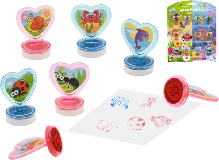 Set de ștampile Insecte și lumea acvatică, 12 buc