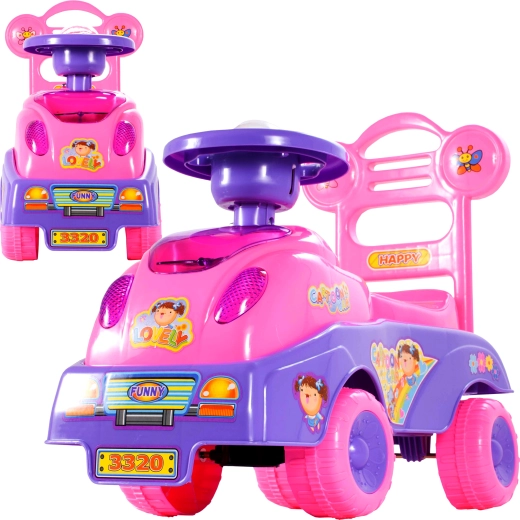 Trotinetă fără pedale și antepremergător pentru fetițe cu 17 melodii