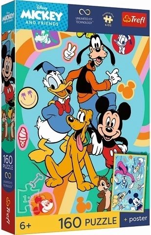 Puzzle pentru copii Trefl Premium Plus Kids Mickey Mouse – Ora șoricelului, 160 de piese