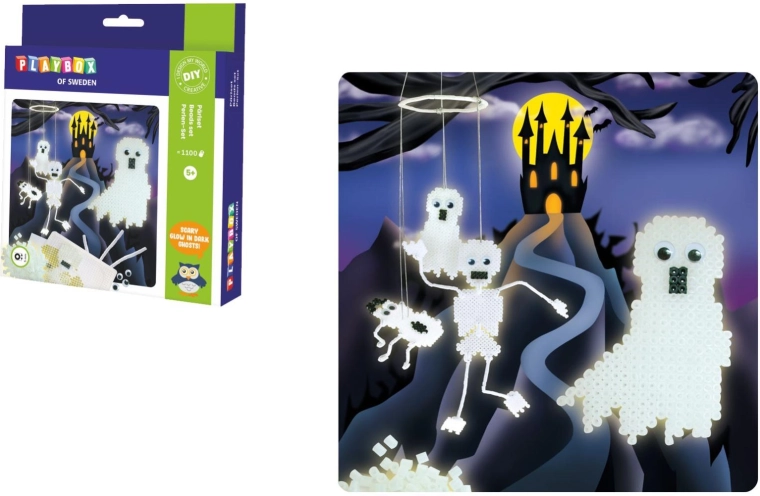 PLAYBOX mărgele termocontractabile fosforescente Schelete și fantome 1.100 buc.