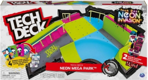 Tech Deck xconnect mare skatepark neon care strălucește în întuneric